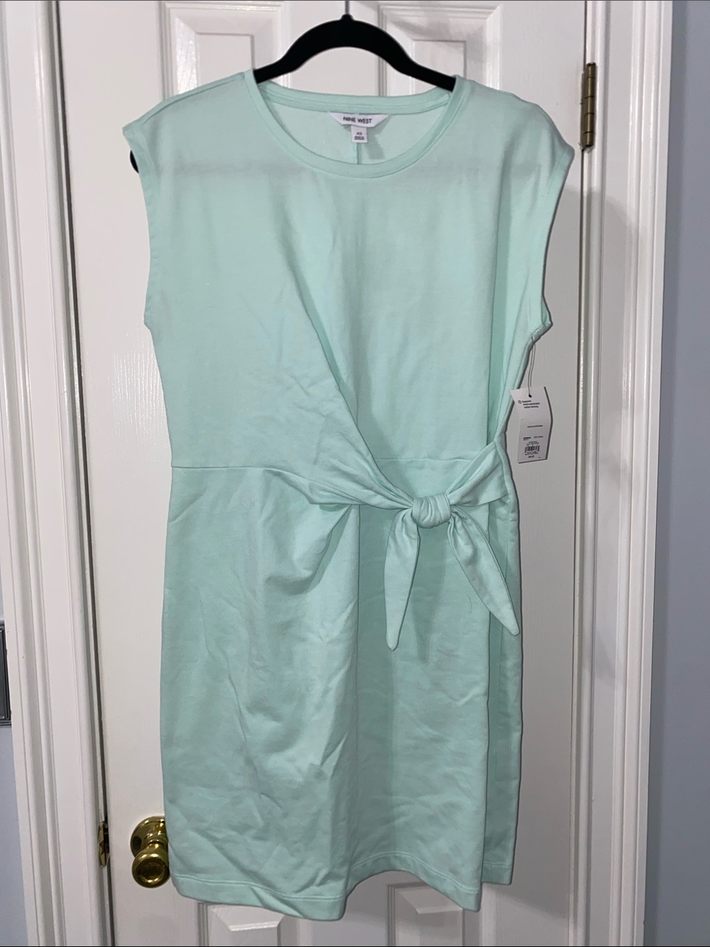Nine West Soft Mint Side-Tie Shift Dress